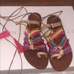 Schutz multi color gorgeous sandals